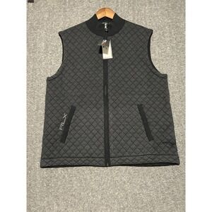 RLX ralph lauren Quilted cotton blend sweater vest charcoal black mens new Xl
